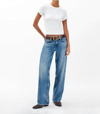 Rag & Bone - Saige Low Rise Full Relaxed Straight Jeans