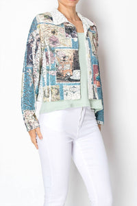 Origami - Cropped Sequin Embellished Button-up Jacket