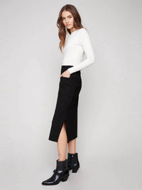 Charlie B - Gutsy Patch Pockets Crepe Midi Skirt