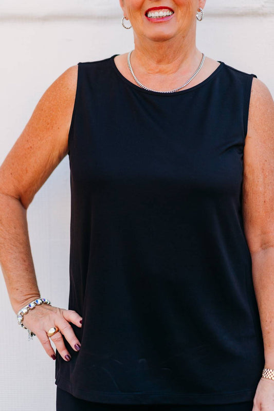 Multiples - Scoop Neck Solid Knit Tank