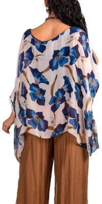 GIGI MODA Aria Orchid Kaftan in navy - women's blouse - detail view