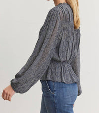 Velvet By Graham & Spencer - Blen Printed Pintuck Top
