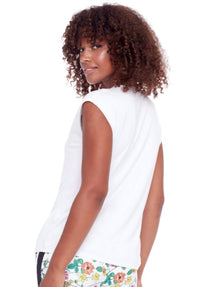 I Love Tyler Madison Cap Sleeve Top With String in white - women's shirt - alternate view