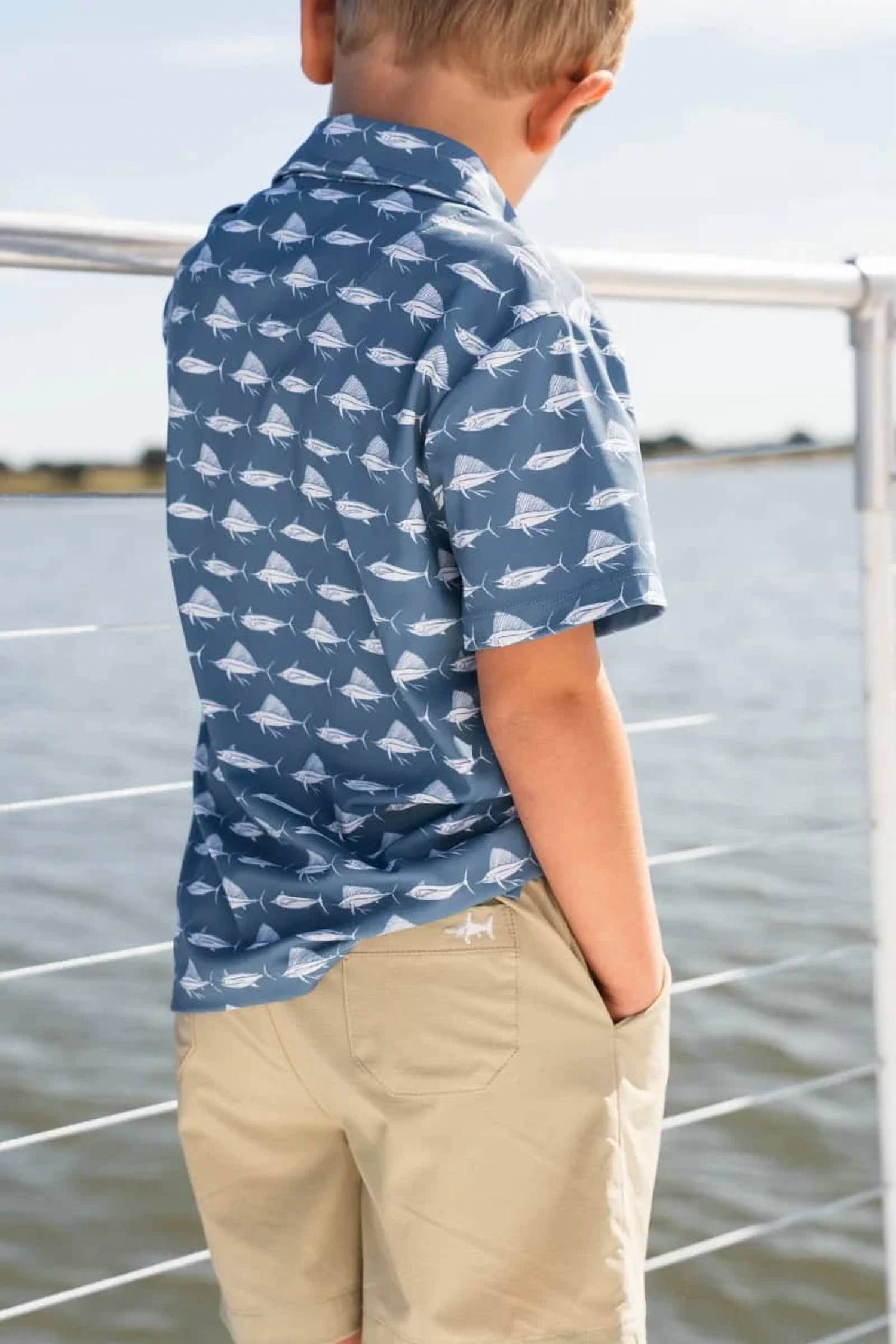 Saltwater Boys Co. - Boy's Performance Fish Polo
