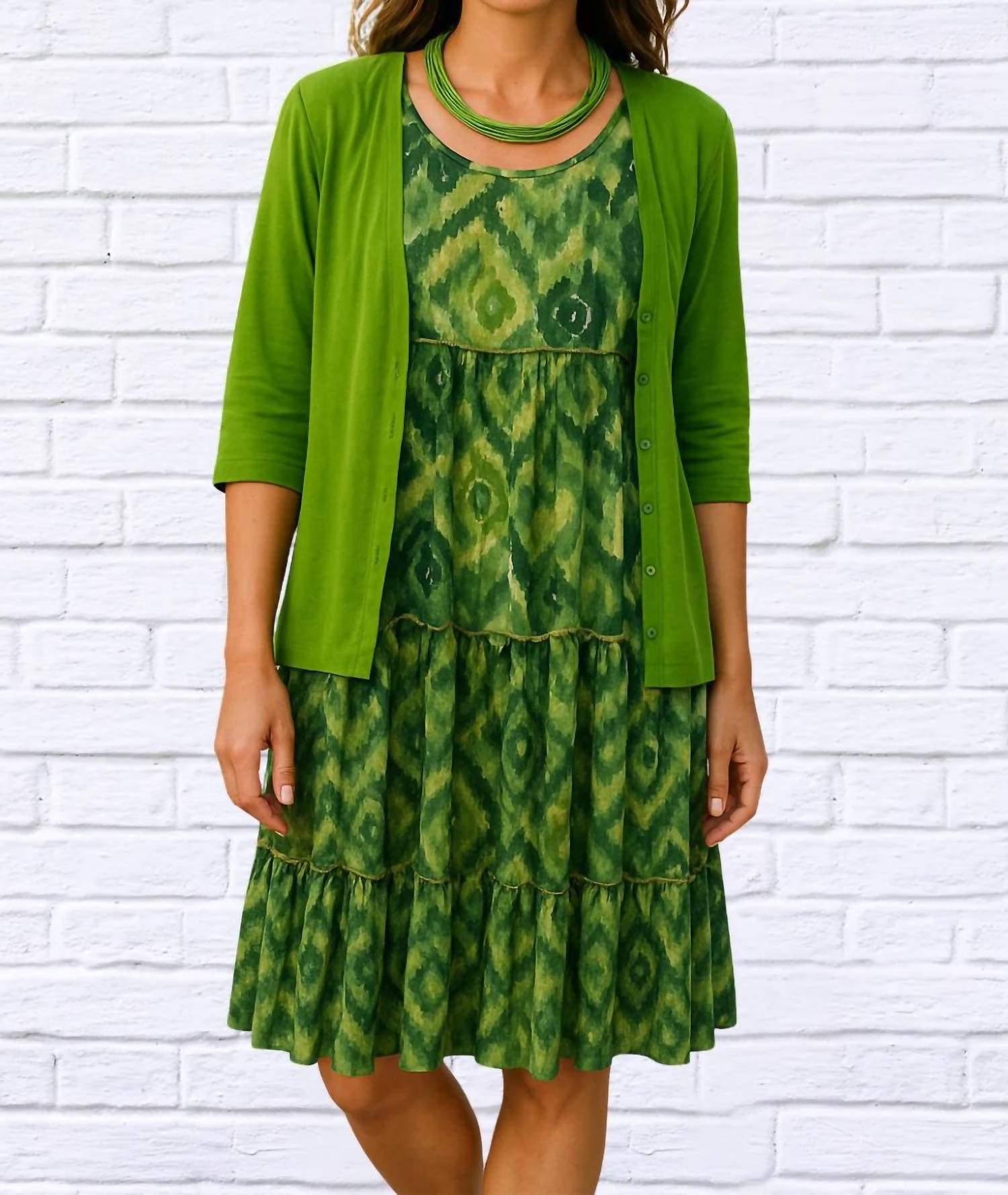 Calypso - Contrast Midi Dress