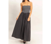 Hyfve - Striped Strapless Flowy Dress