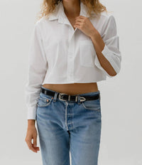 Cissa - Crop Button Down Wrap Shirt
