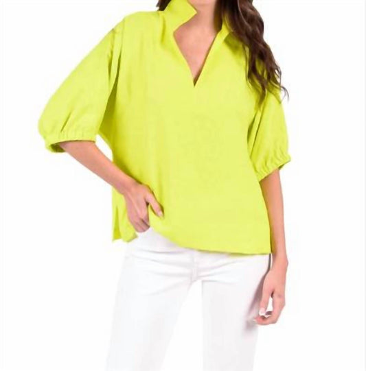 Poppy Top - Chartreuse Cheetah