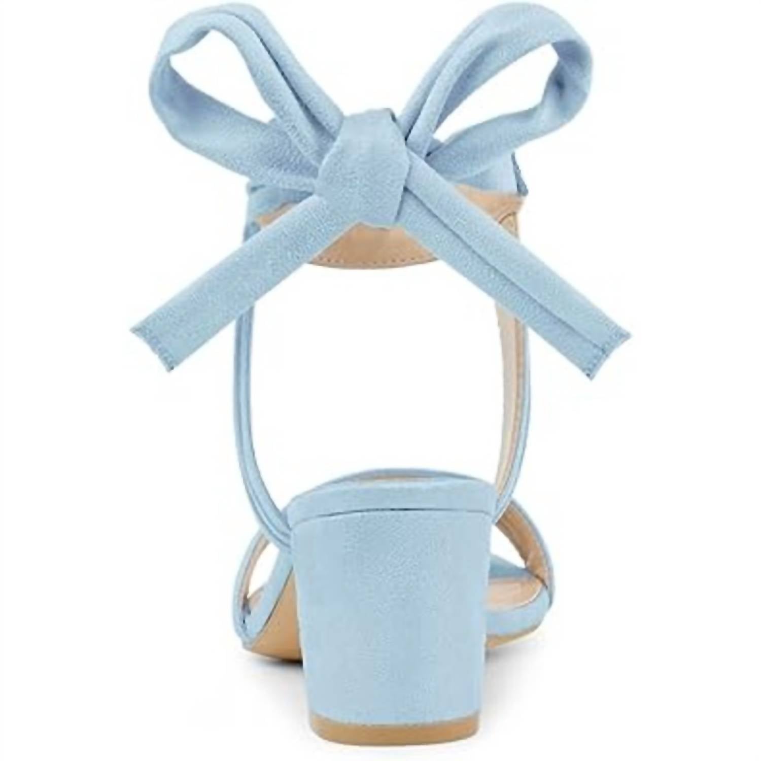 Allegra K - Women's Open Toe Ankle Tie 2.5" Block Heels Sandals