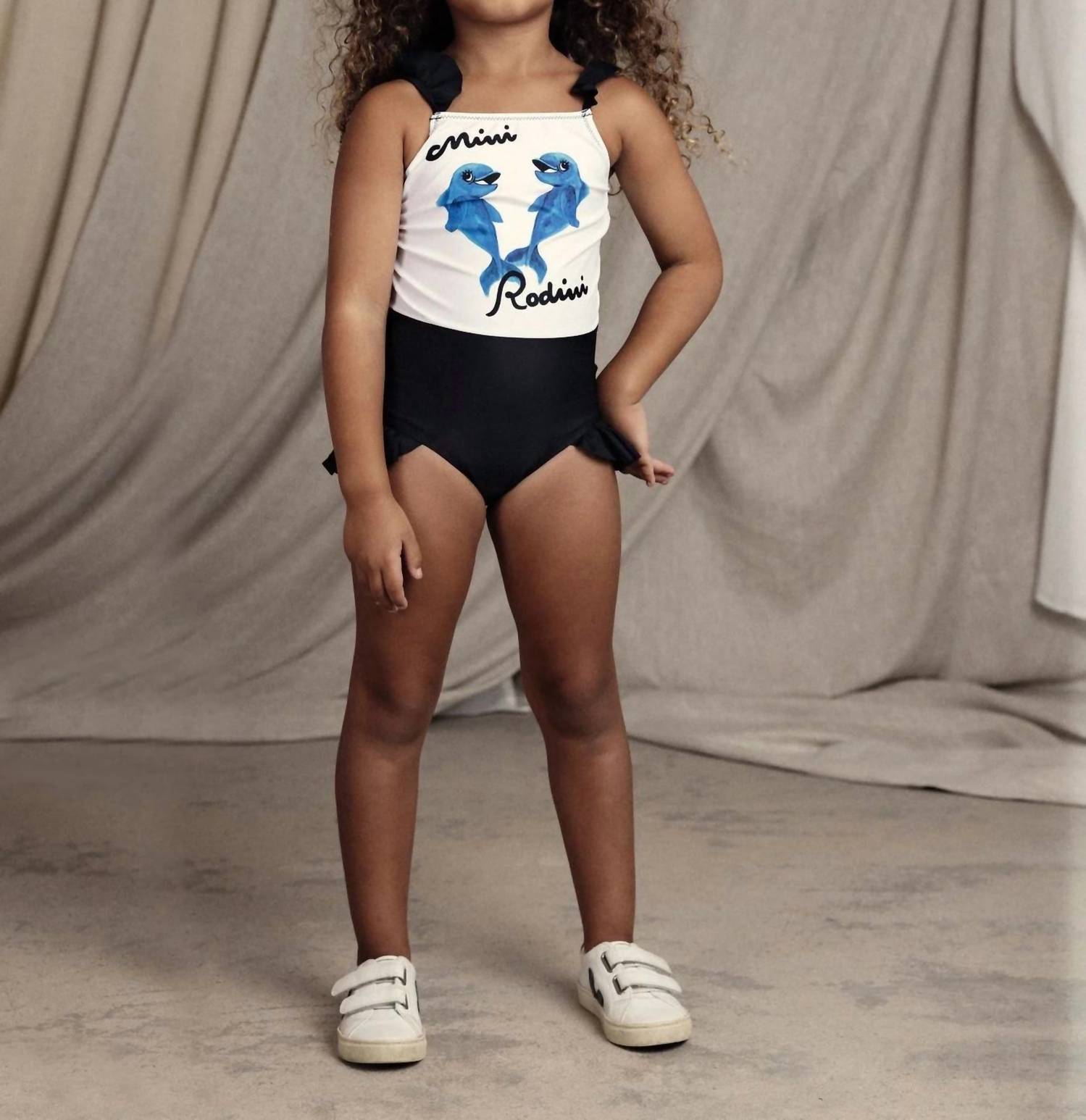Mini Rodini - Girl's Dolphins Frill Swimsuit