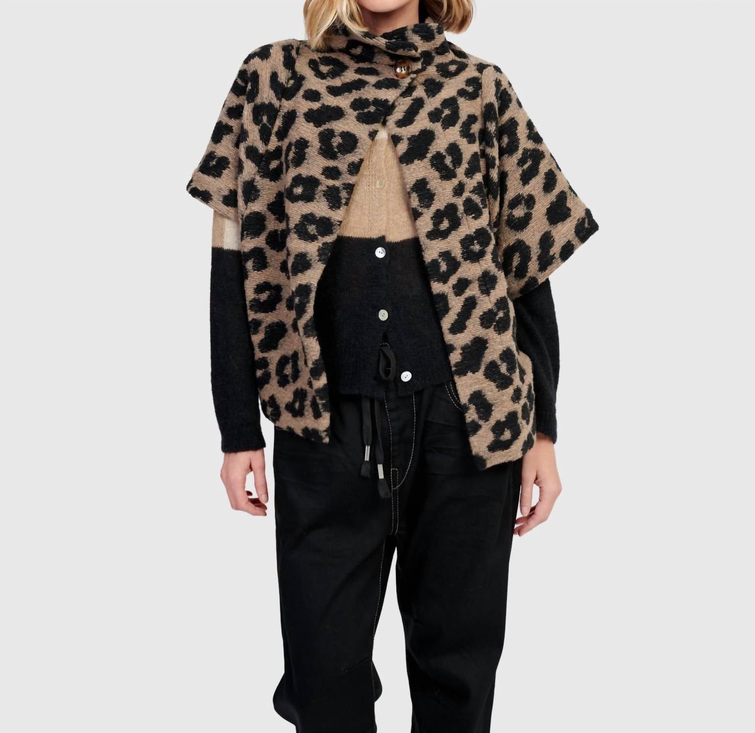 ALEMBIKA Panthera Cozy Cropped Jacket in leopard - women's jacket