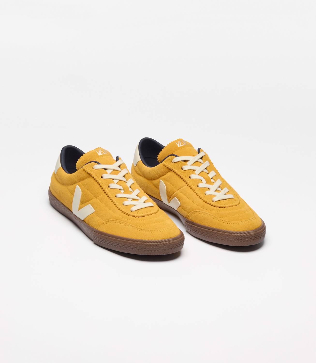 VEJA Men's Panenka Suede Sneakers in yellow - men's sneaker - detail view