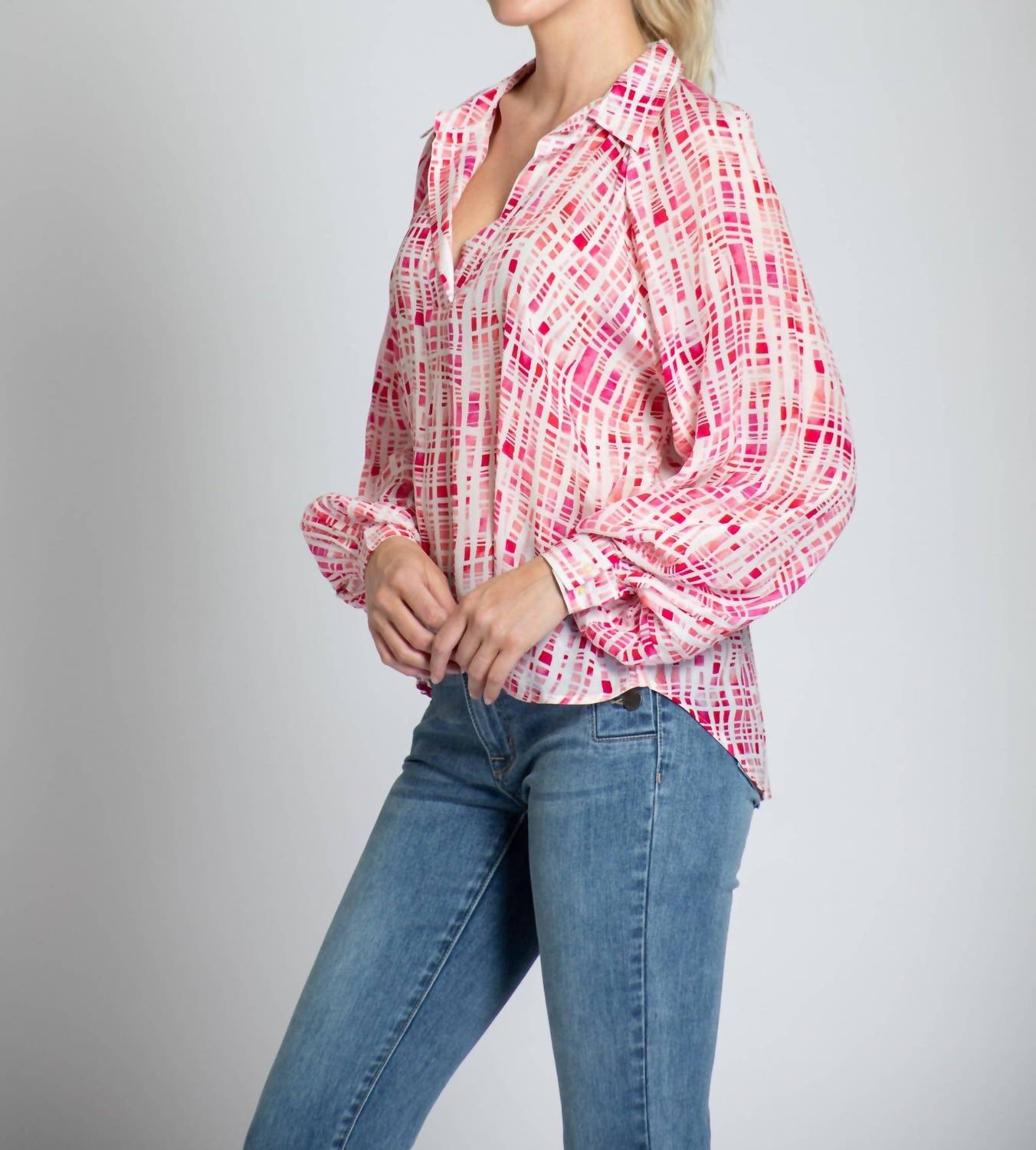 Apny - Half-placket Pullover Blouse