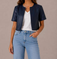 J. Society - Vegan Short Sleeve Collarless Jacket
