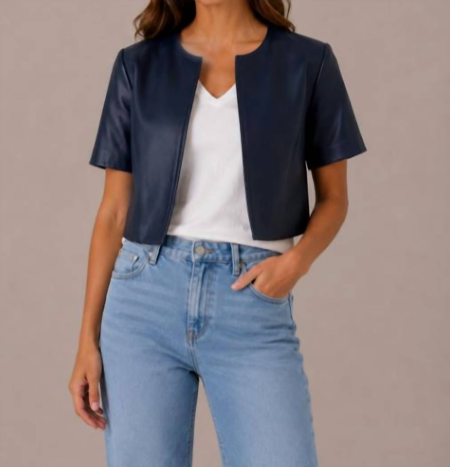 J. Society - Vegan Short Sleeve Collarless Jacket