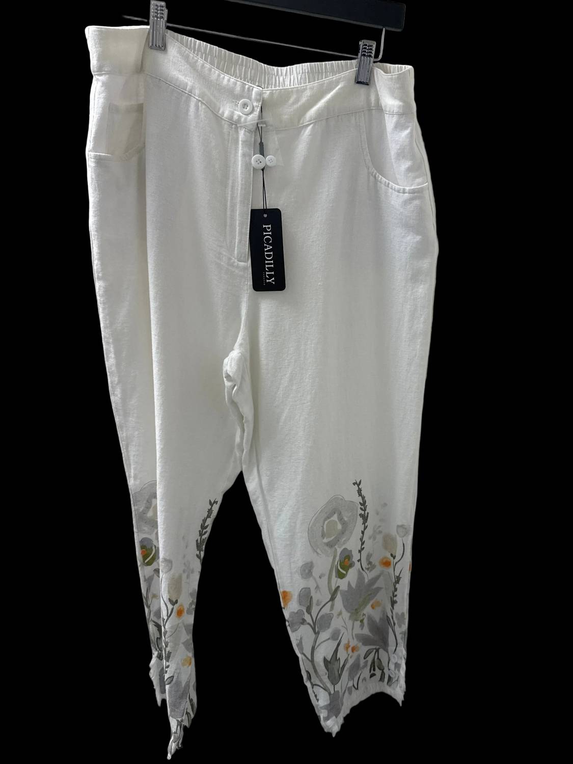 Picadilly - Printed Linen Capri Pants