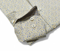 Marcello - Men's Maize Mini Floral Long Sleeve Shirt