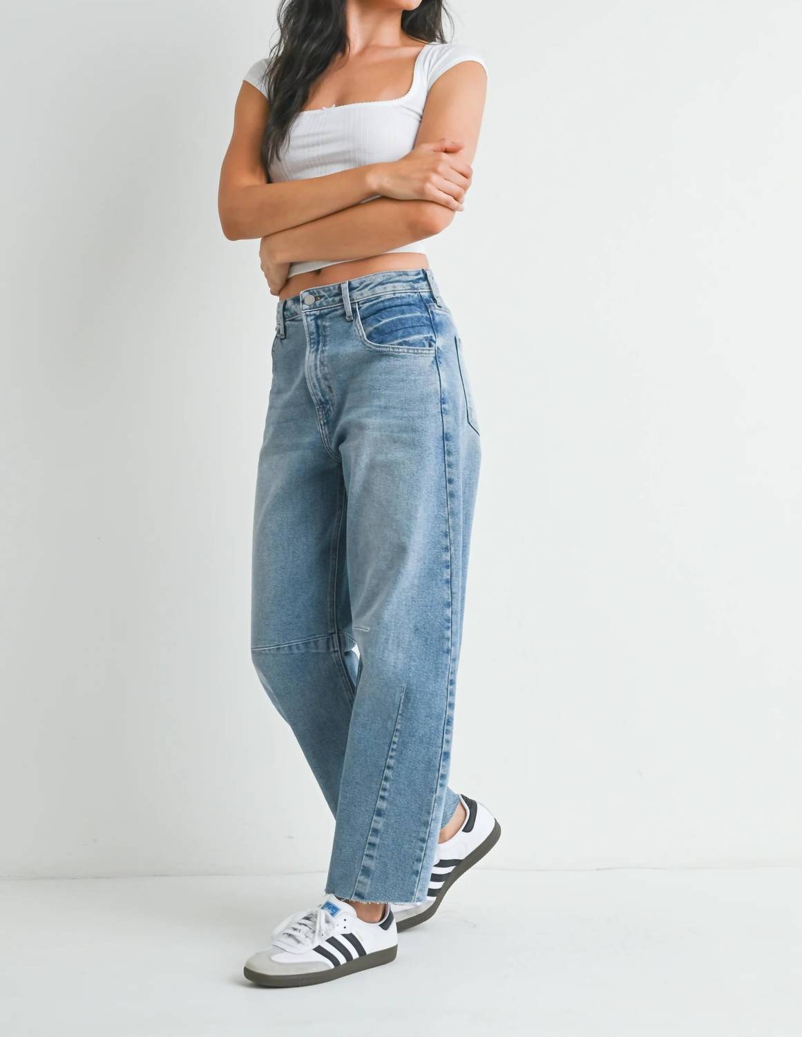 Just Black Denim - Barrel Jeans With Seams