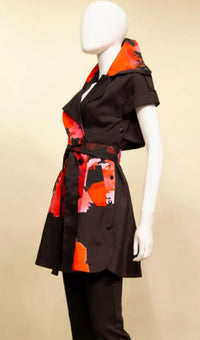Samuel Dong - Trench Jacket Dress with Cap Sleeve
