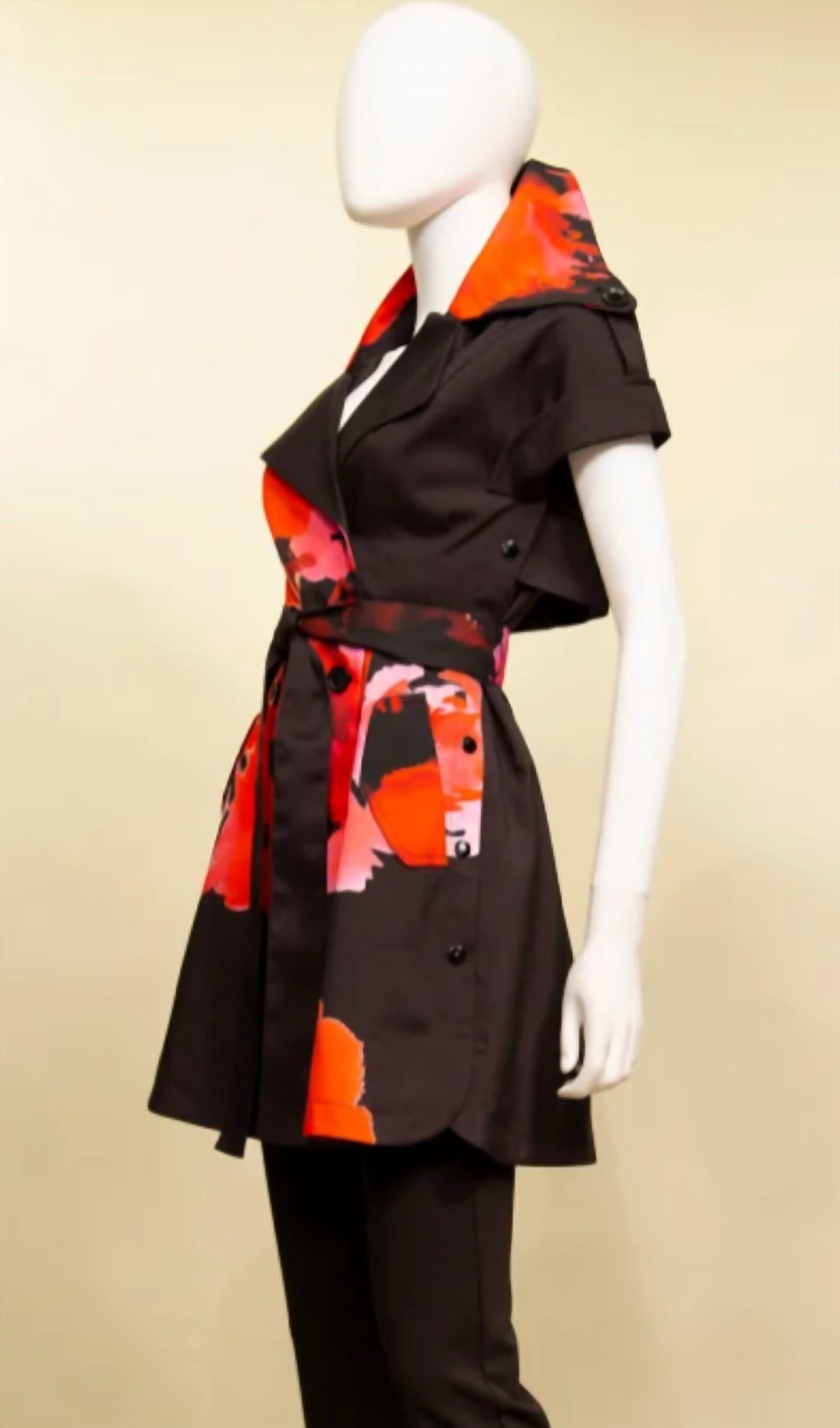 Samuel Dong - Trench Jacket Dress with Cap Sleeve