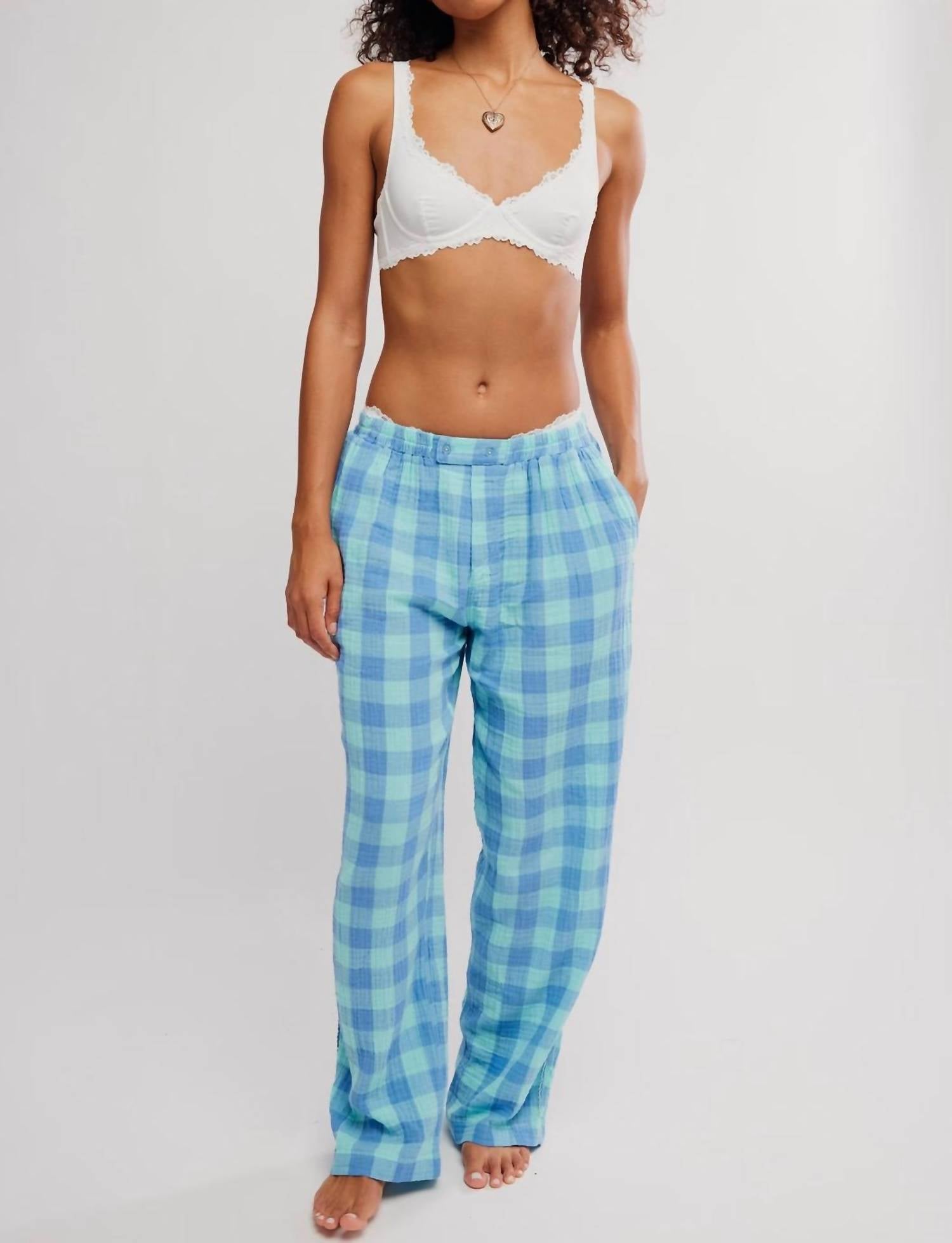 Free People Be Mine Pants in blissful blue combo - women's pants - view 4