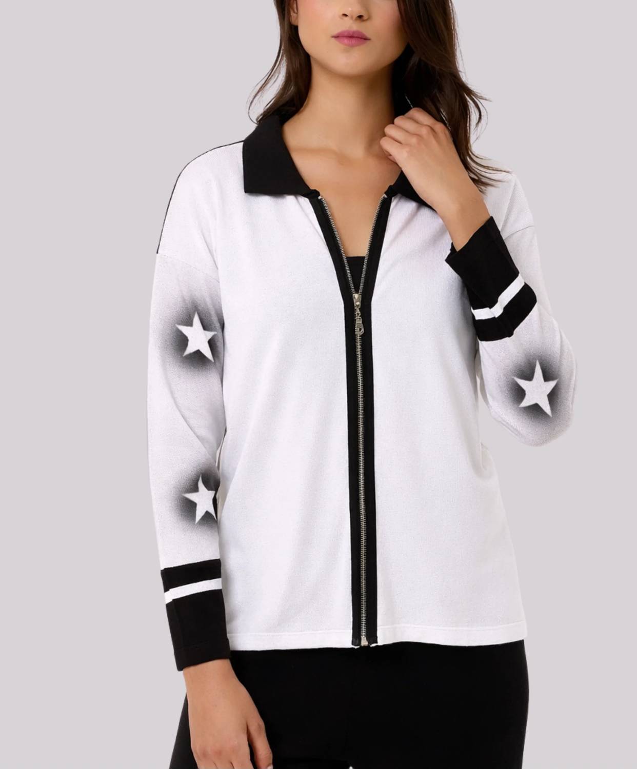 Angel Apparel - Star Zip-Up Knit Jacket