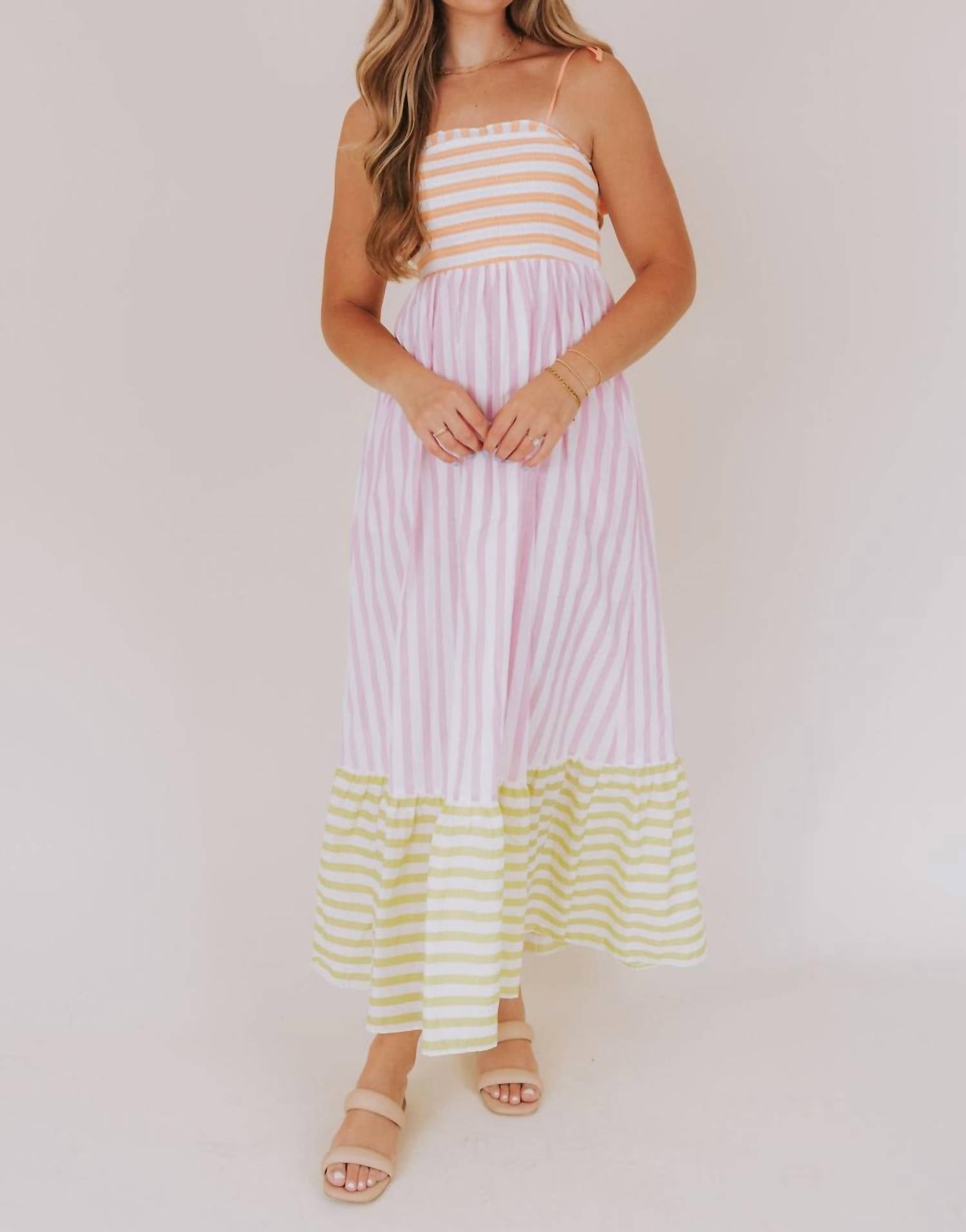 In February Sorbet Splash Maxi Dress in pink - women's dress