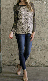 Ellis - Camo & Leopard Top
