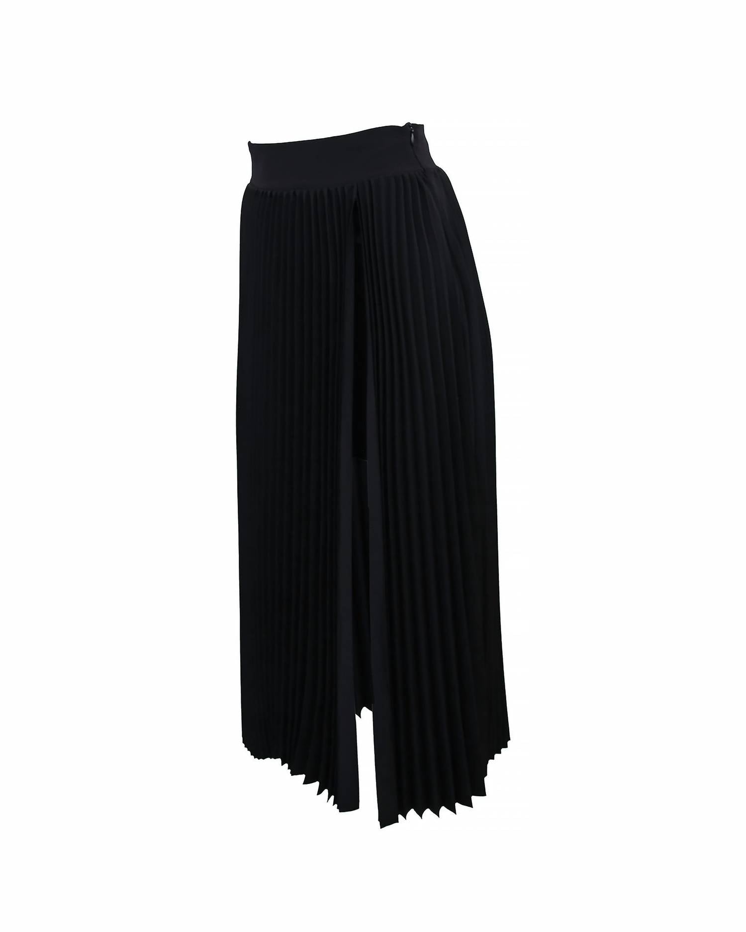 Theo The Label - Women's Atlas Pleated High Slit Skirt