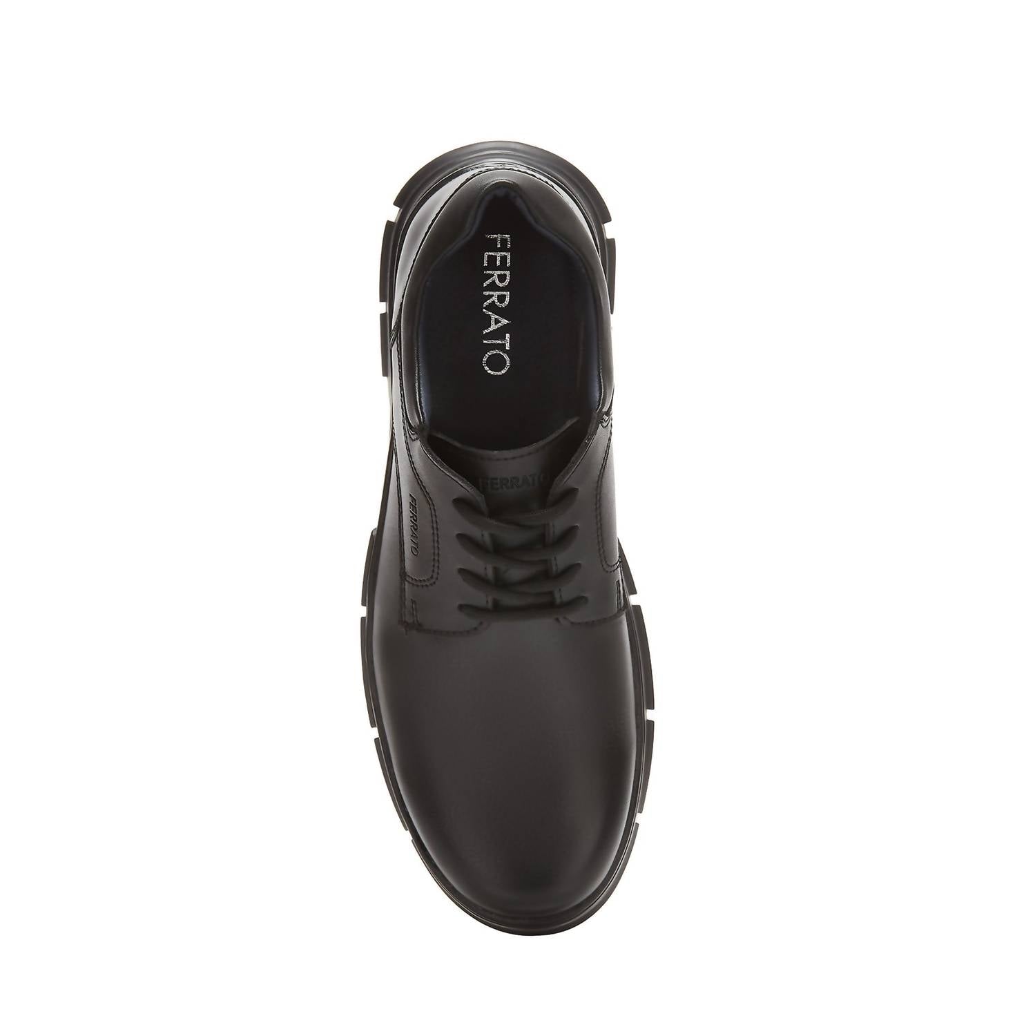 Ferrato Men's Flat Leather Shoes in black 1 - men's shoe - view 4