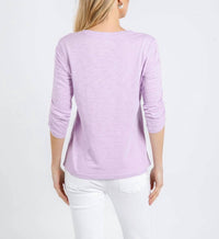 Elliott Lauren - Crissy Crew Neck Ruched Sleeve Tee