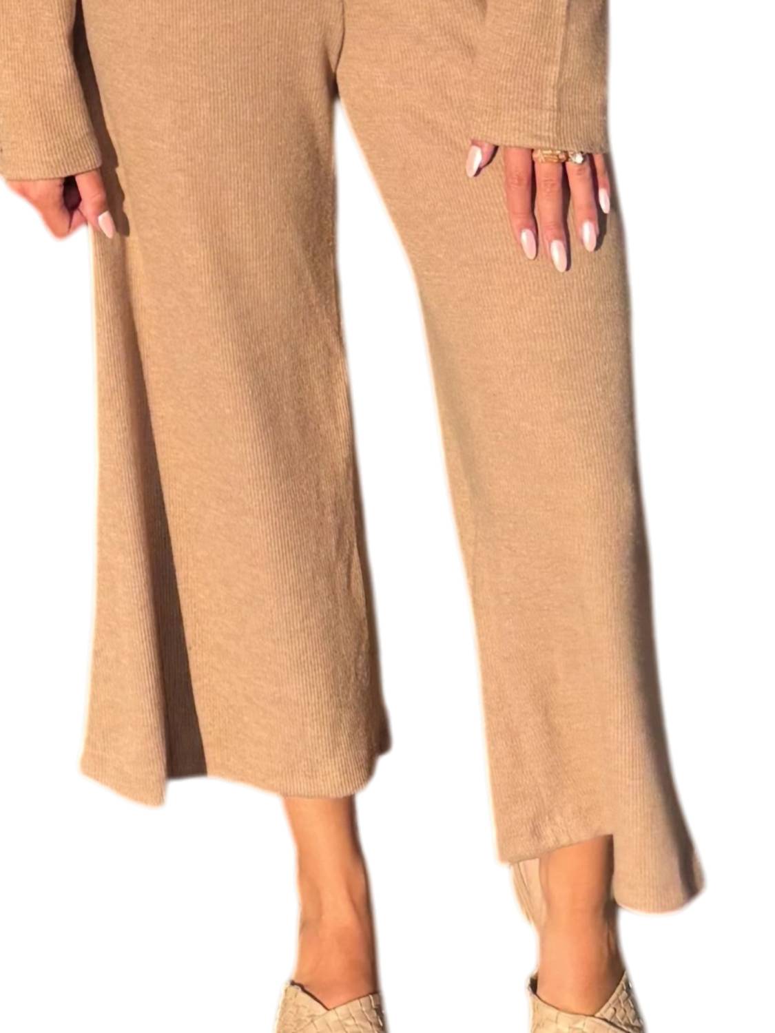 Ces Femme Ava Long Sleeve Top And Pants Set in mocha - women's sleepwear - alternate view