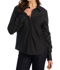 ALLISON NEW YORK Lillian Button Down Shirt in black - women's shirt - alternate view