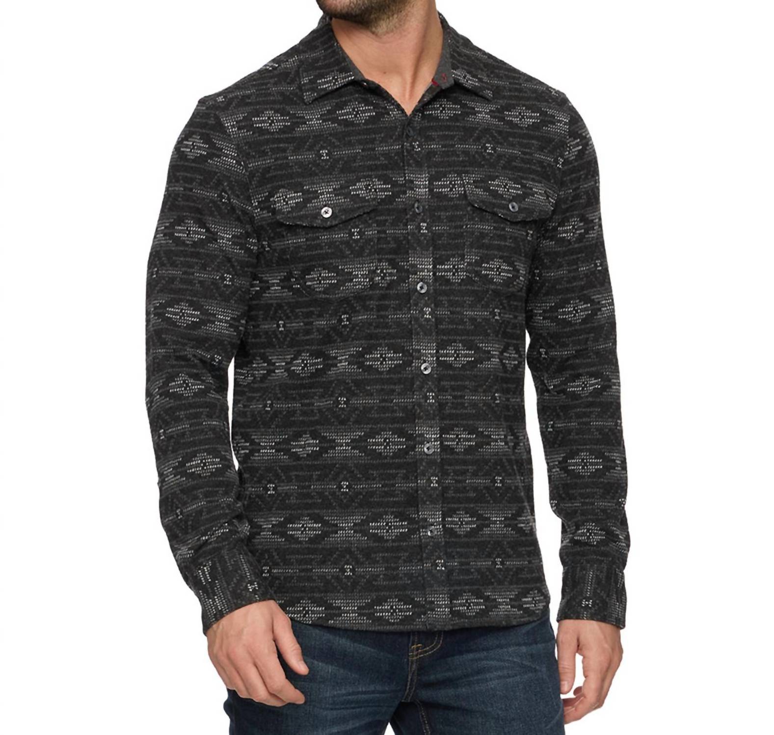 Flags & Anthem - Baker Long Sleeve Southwest Hero Knit Flannel Top