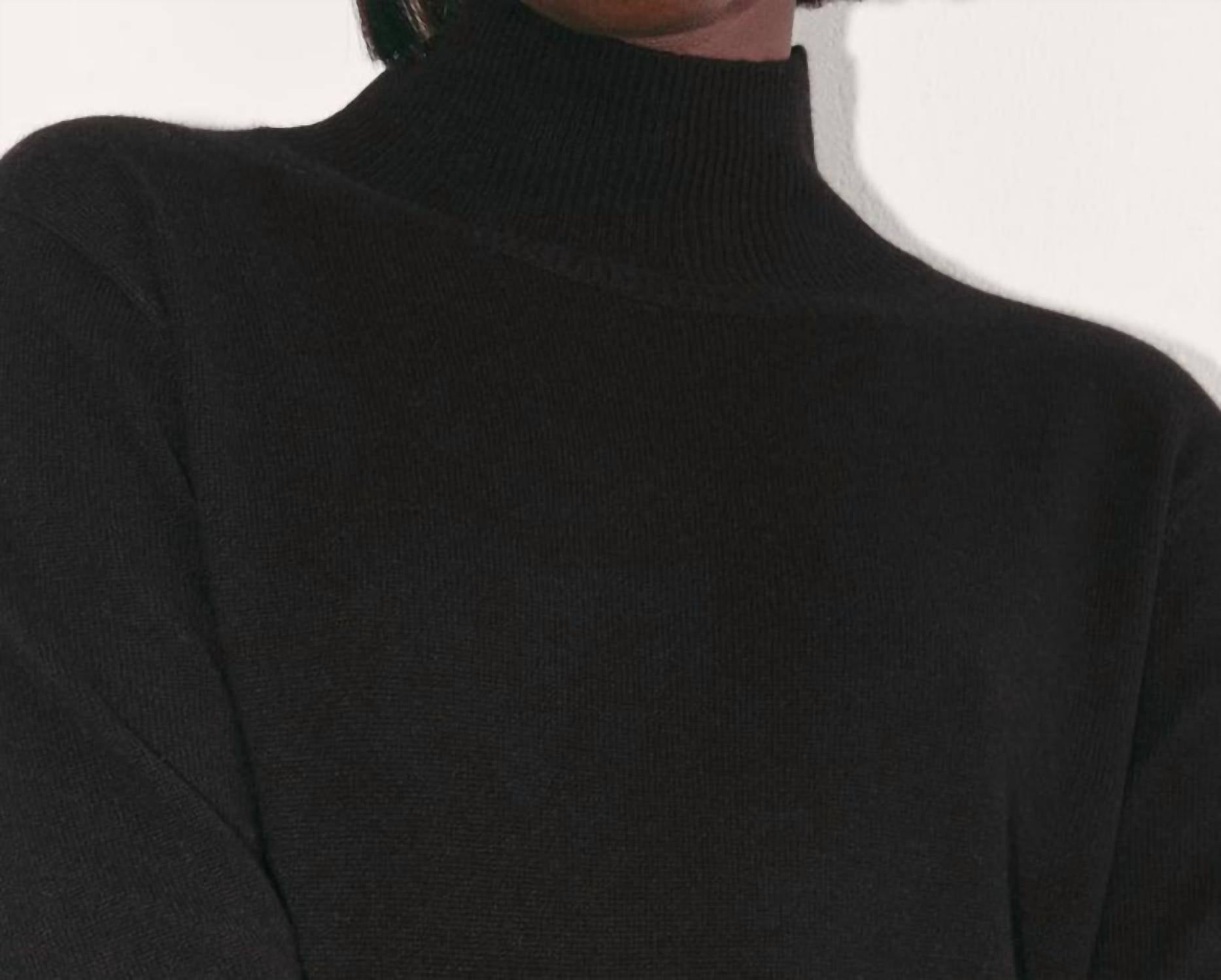 Everlane Turtle Neck Midi Dress in black - women's dress - alternate view