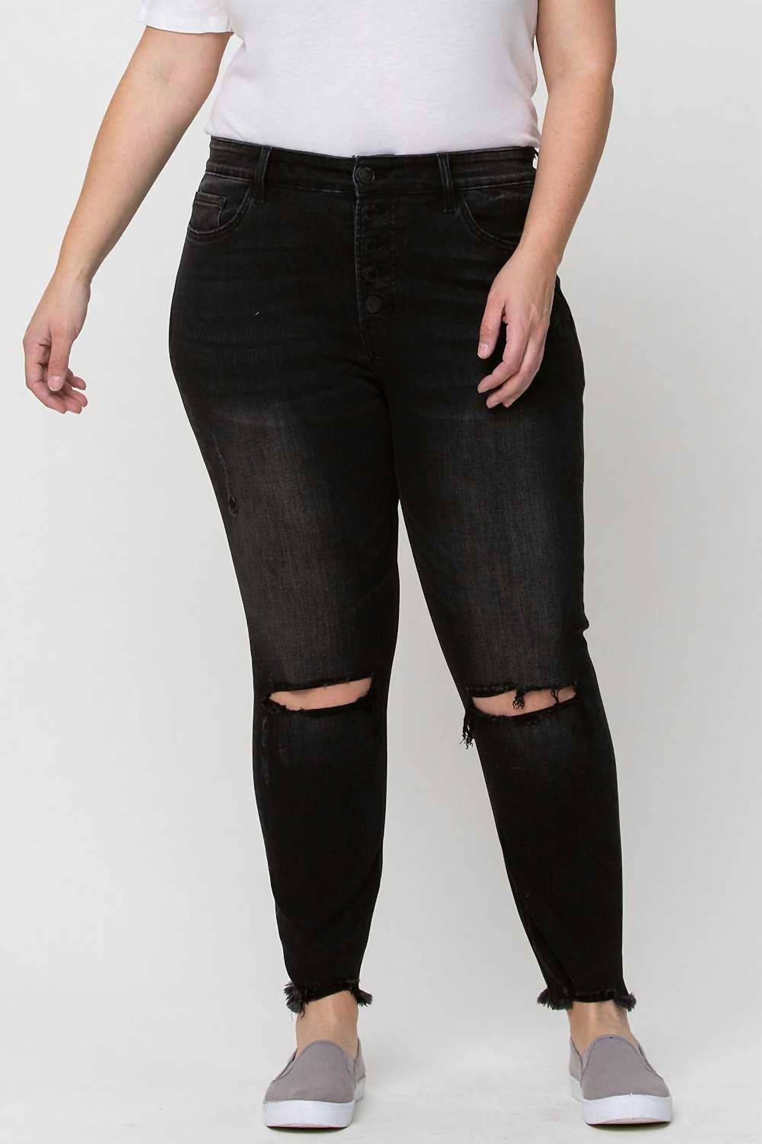 Vervet By Flying Monkey - High Rise Button Fly Skinny Jeans - Plus