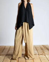 Psophia Asymmetrical Fluid Top with Uneven Hem in black - women's tank top