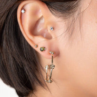 Gold & Honey - Women's Flower Station Hoop Earrings