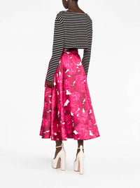Valentino - Rose Moire Midi Skirt