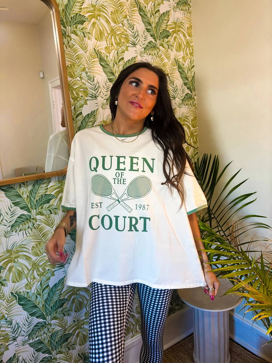 Gilli - Queen Of The Court Ring Neck Graphic Tee - Plus