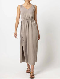 Lilla P - Women's Drawcord Waist Maxi Dress