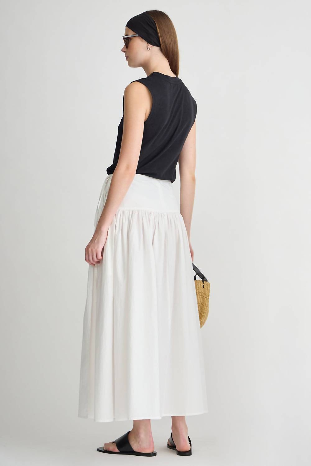 APIECE APART Angeli Maxi Skirt in cream 1 - women's skirt - detail view