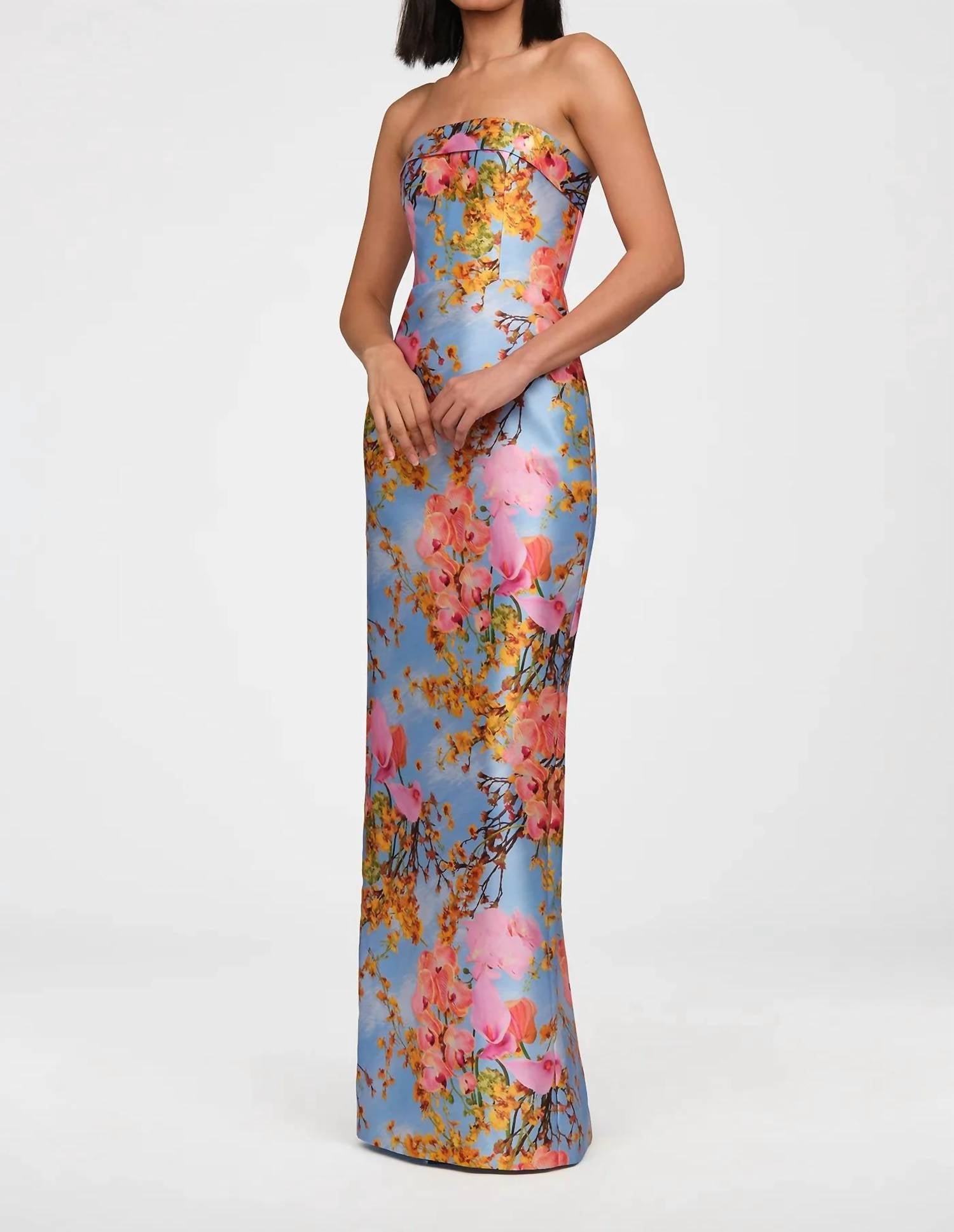 Theia - Cleo Strapless Column Gown