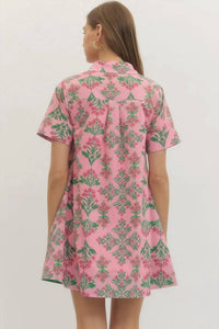 Entro - Print Button Up Mini Dress