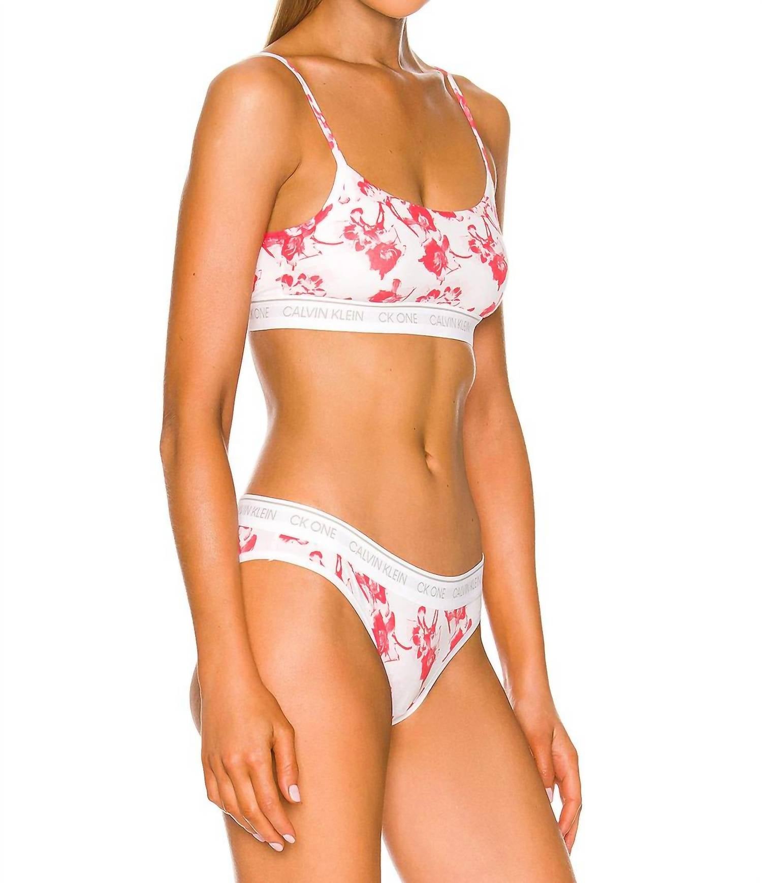 Calvin Klein - Unlined One Logo Stripe Bralette