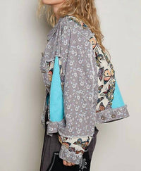 Pol - Vintage Washed Semi Cropped Denim Jacket