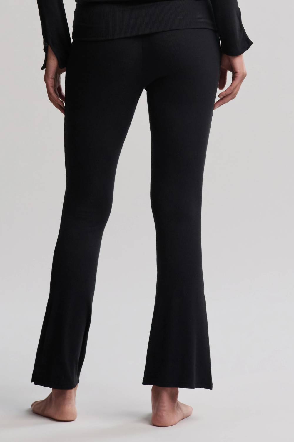 Barefoot Dreams - Rib Fold Over Flare-leg Pants