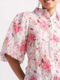 Papillon - Ditsy Floral Collared Balloon Sleeve Top