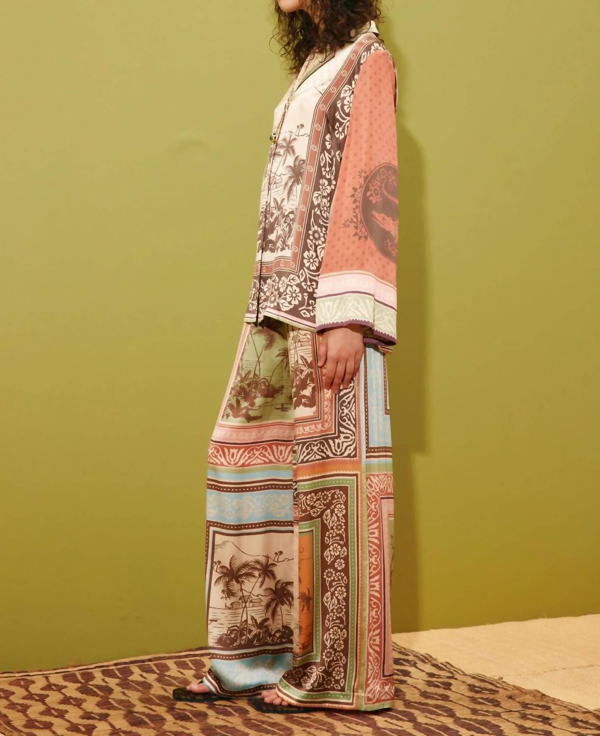 Alemais - Alberta Wide Long Sleeve Silk Shirt