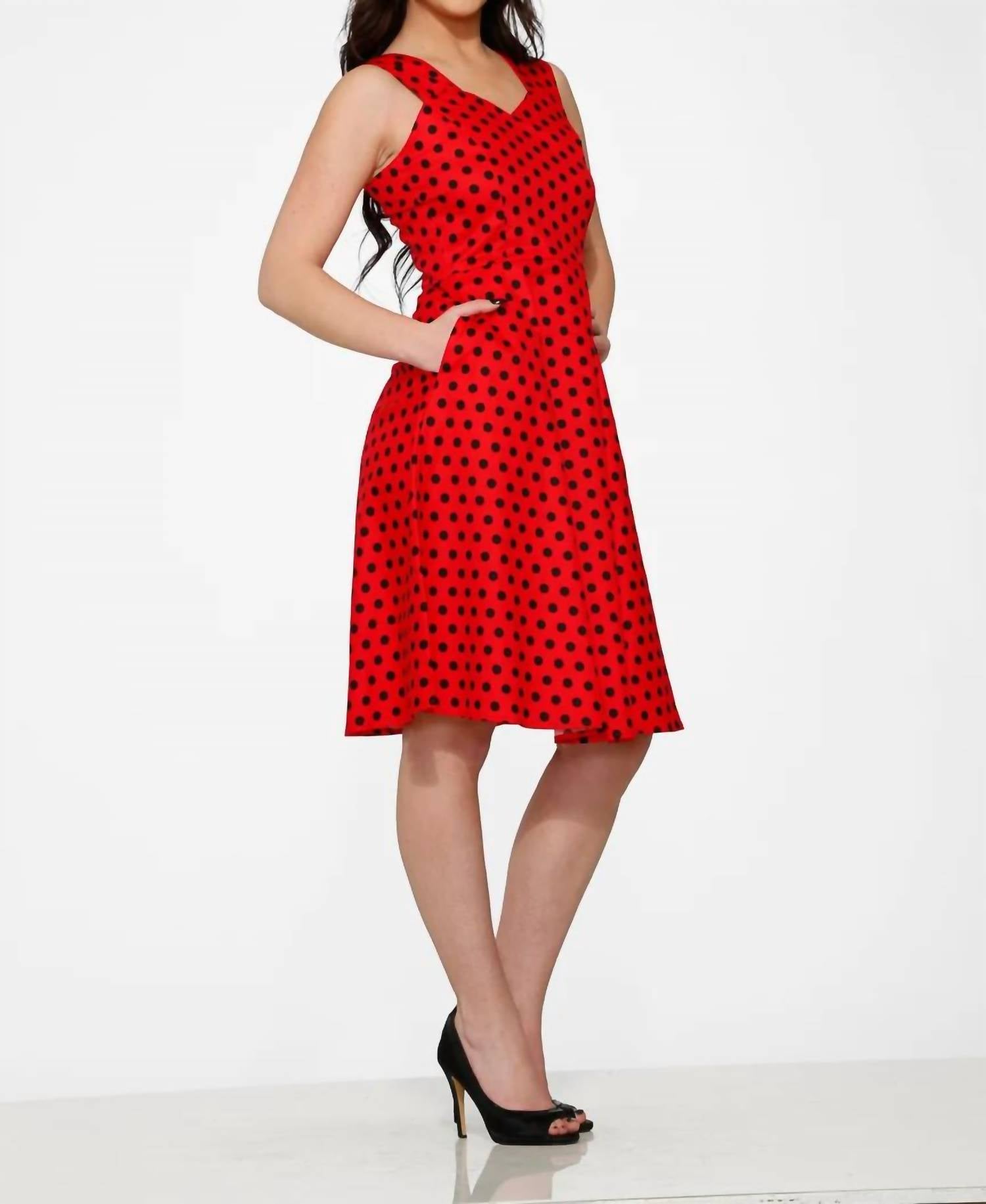 Orchid Bloom - Polka Dot Sleeveless Dress